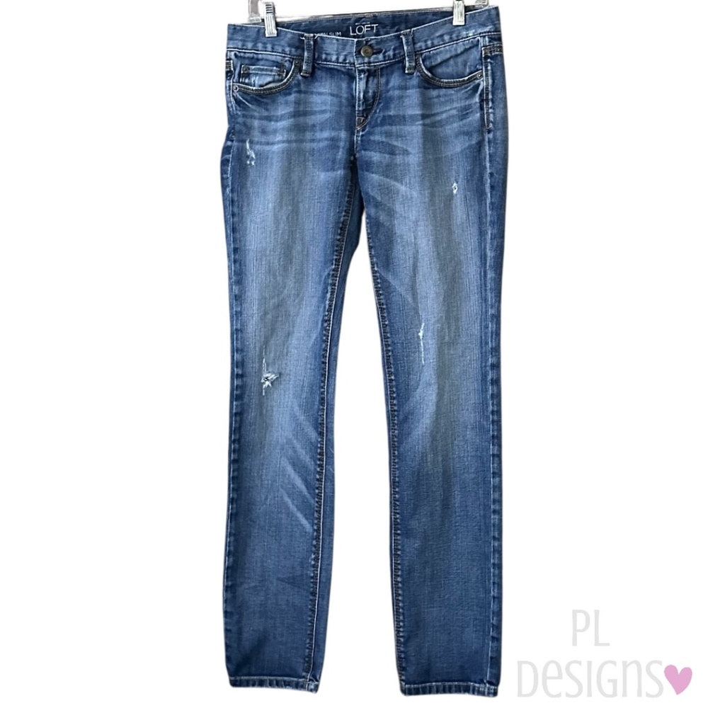 LOFT Modern Slim Jeans Distressed Size 4